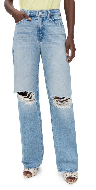 Mother The Dodger Sneak Jeans Floral Frenzy In Blue