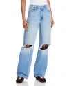 Mother The Dodger Sneak Jeans In Floral Frenzy In Blue
