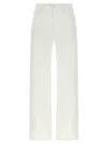 Mother 'the Dodger Sneak' White Five Pocket Jeans In Cotton Woman In White