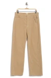 Mother The Dodger Sneak Slouchy Straight Leg Corduroy Pants In Taos Taupe