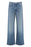 Mother The Dodger Sneak Straight Leg Jeans In Blue