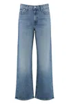 Mother The Dodger Sneak Straight Leg Jeans In Blue