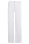 Mother The Hustler Patch Pocket Raw Hem High Waist Ankle Flare Jeans In White