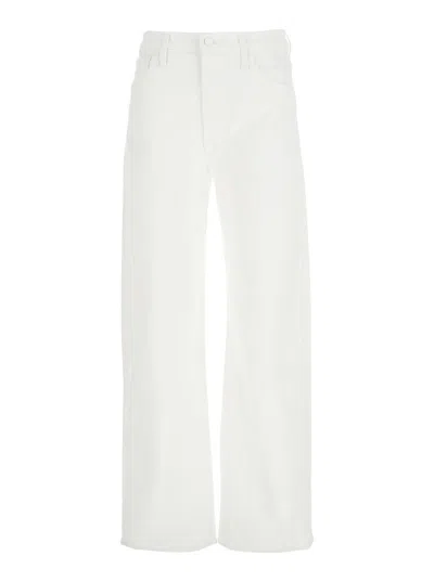 Mother 'the Dodger Sneak' White Five Pocket Jeans In Cotton Woman