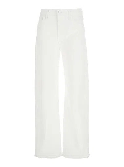 Mother 'the Dodger Sneak' White Five Pocket Jeans In Cotton Woman