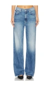 Mother Womens Paint The Town The Spinner Zip Regular-fit Wide-leg Mid-rise Recycled-denim Jeans In Blue