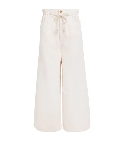Mother The Doggie Bag Ankle Jeans In Ivory