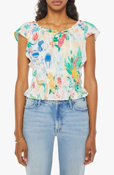 Mother The Doll Face Floral Cotton Top In Painted Ladies
