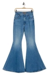 Mother The Dollop Heel Flared Wide Leg Jeans In Blue