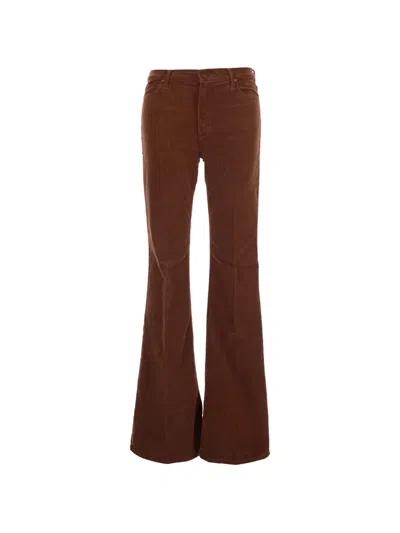 Mother The Doozy Corduroy Flared Trousers In Multi