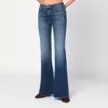 Mother Lil Doozy Fray Flared Jeans In Blue
