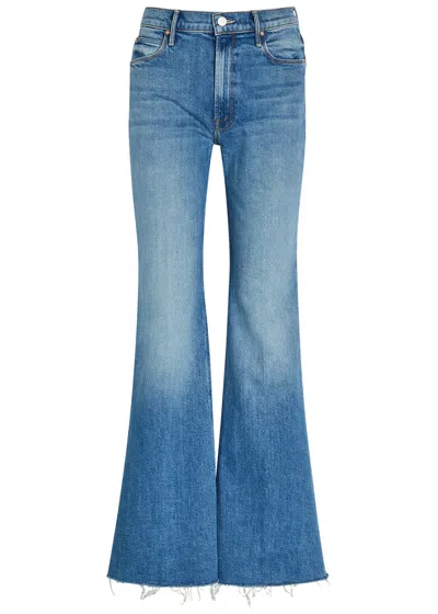 Mother The Doozy Fray Flared-leg Stretch-denim Jeans In Blue