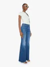Mother Petites The Lil Doozy Fray Scorchin' Hot Jeans In Blue - Size 33