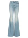 Mother The Super Cruiser High-rise Flared Jeans In Light Blue