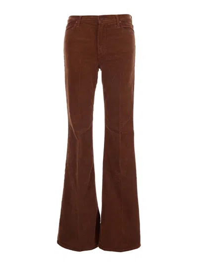 Mother The Doozy Regular-fit High-waist Straight-leg Pants In Brown