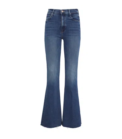 Mother The Doozy Sneak Fray Jeans In Blue