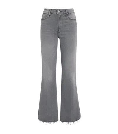 Mother The Doozy Sneak Fray Jeans In Gray