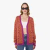 Mother Womens Birds Of Paradise The Double Face V-neck Wool-blend Cardigan In Pink