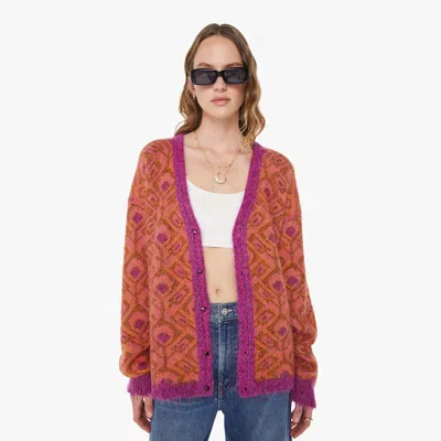 Mother The Double Face Cardigan Birds Of Paradise Shirt In Pink