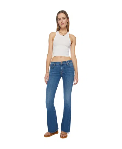 Mother The Double Insider Heel Bootcut Jeans In Blue