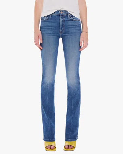 Mother The Double Insider Heel Jean In Opposites Attract In Blue