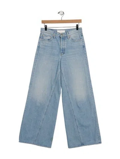 Pre-owned Mother The Down Low Enchanter Sneak Wide Leg Jeans In Blue