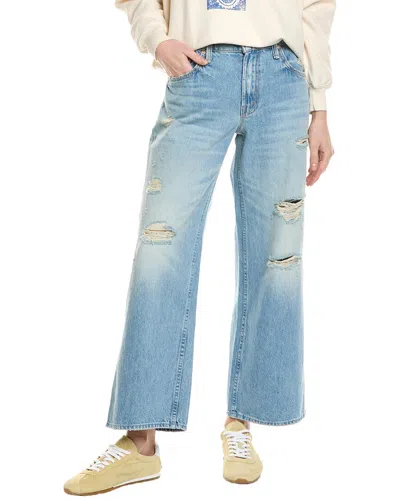 Mother The Down Low Spinner Hover Holey Roller Wide Leg Jean In Blue