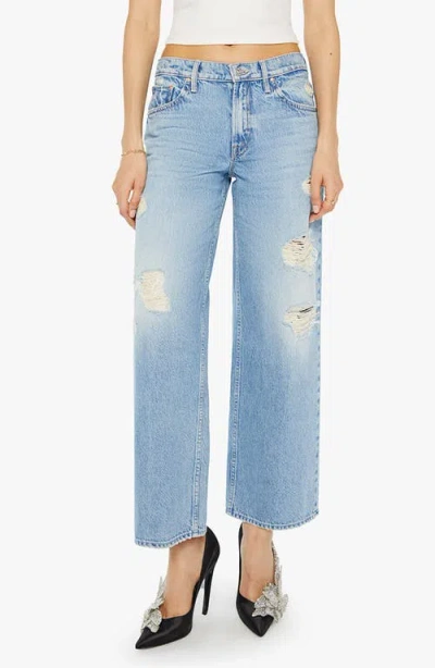 Mother The Down Low Spinner Hover Ripped Ankle Jeans In Holey Roller
