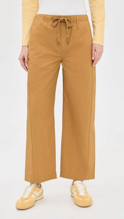 Mother The Drawn Half Pipe Ankle Pants In Brown Bone In Gold