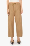 Mother The Drawn Half Pipe Cotton Drawstring Pants In Brown