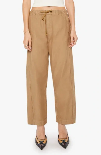 Mother The Drawn Half Pipe Cotton Drawstring Pants In Brown