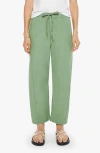 Mother The Drawn Half Pipe Cotton Drawstring Pants In Sir Yes Sir Mineral Green