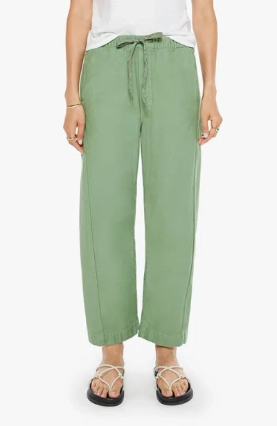 Mother The Drawn Half Pipe Cotton Drawstring Pants In Sir Yes Sir Mineral Green