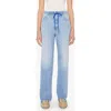 Mother The Drawn Tagger Skim Drawstring Jeans In Blue