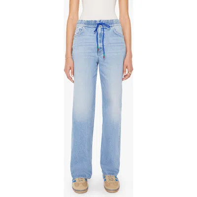 Mother The Drawn Tagger Skim Drawstring Jeans In Blue