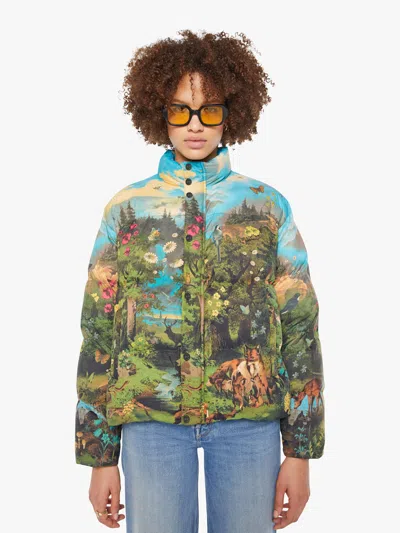 Mother The Drop Pillow Talk Puffer Room With A View Jacket In Green