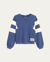 Mother The Drop Square Inset Oversized Striped Cotton-jersey Sweatshirt In Solid