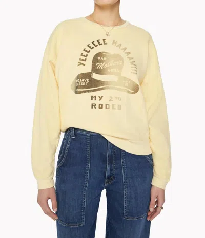 Mother Bowie X  The Drop Square Graphic Crewneck Sweatshirt In Yellow