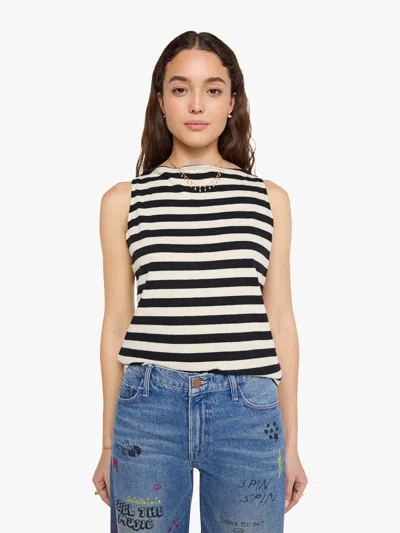 Mother The Even Keel And Natural Stripe Shirt In Black - Size X-small In Multi