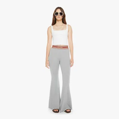 Mother The Exposed Elastic Flare Pants Sparkle In Grey