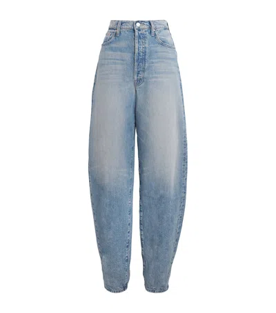 Mother The Fangirl Button Skimp Cuff Jeans In Blue