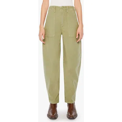 Mother The Fangirl Fatigue Barrel Leg Jeans In Green