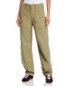Mother The Fangirl Fatigue Flood Jeans In Sir Yes Sir Dried Herb In Green