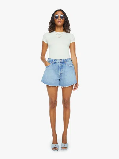Mother The Flutter Shorts Fray I Confess In Light Blue - Size 23
