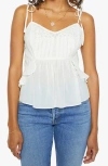 Mother The Fluttering Eyelet Ruffle Camisole In White