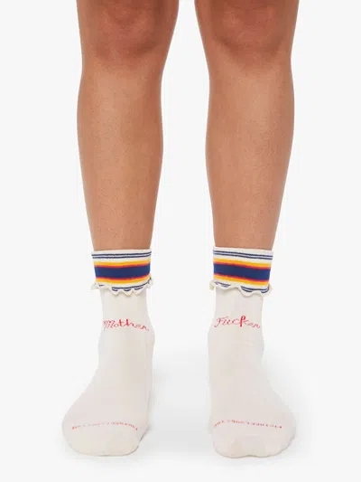 Mother The Fold Please In Lines Socks In White