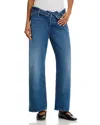 Mother The Foldover Dodger Sneak Crop Wide Leg Jeans In No Shirt No Shoes No Serv