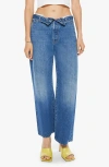 Mother The Foldover Dodger Sneak Crop Wide Leg Jeans In No Shirt No Shoes No Service