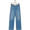 Mother The Foldover Dodger Sneaker Straight Leg Jeans In Blue