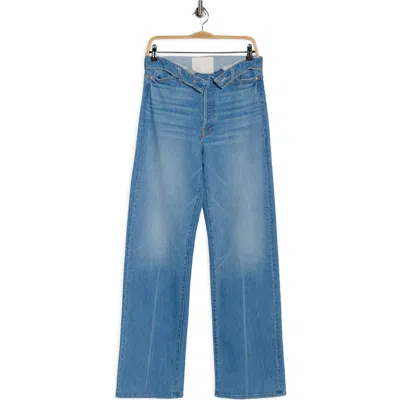 Mother The Foldover Dodger Sneaker Straight Leg Jeans In Blue